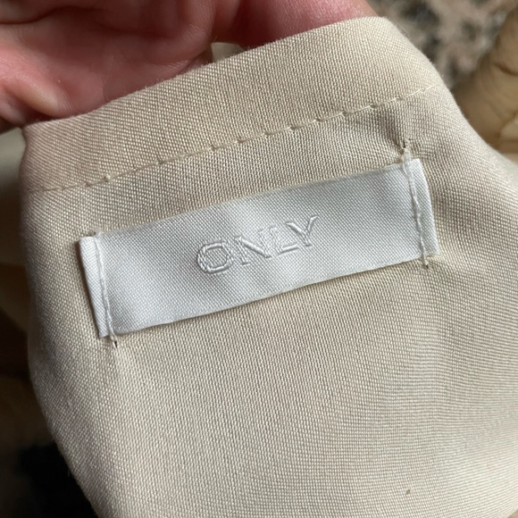 ONLY Colour block Lined Beach Bag Blue Cream Straw Vacation Summer Boho Casual - Picture 4 of 5